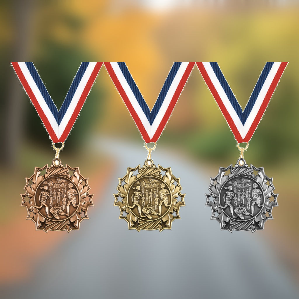 Personalized Cross Country Team Medals, Runner Medallions with Neck Ribbon, Runner Awards for Players and Coaches - Image ...
