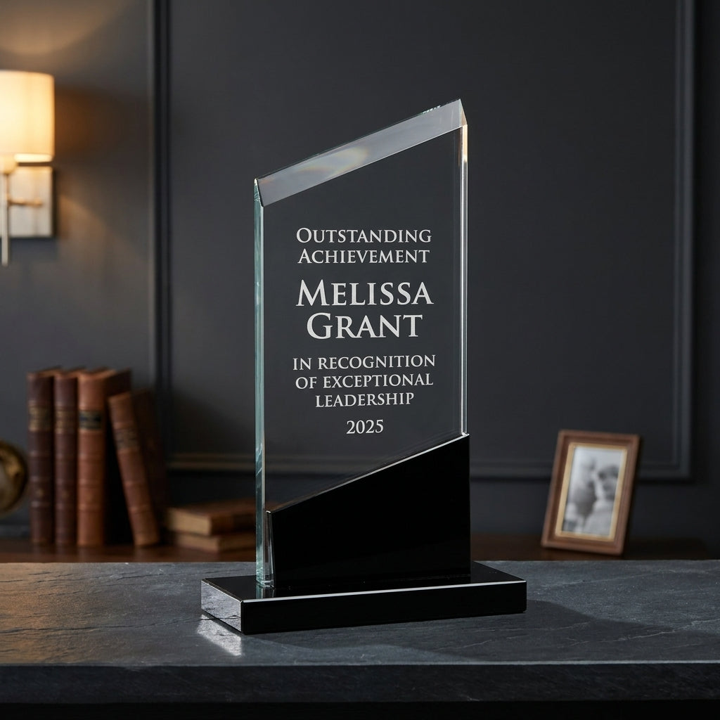 Personalized Onyx Angle Glass - custom laser engraved - view 5