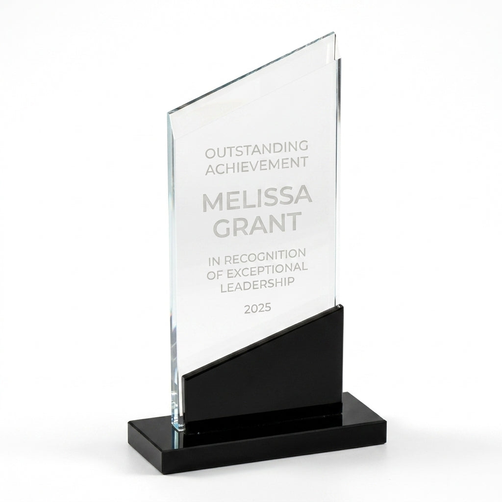 Personalized Onyx Angle Glass - custom laser engraved - view 6