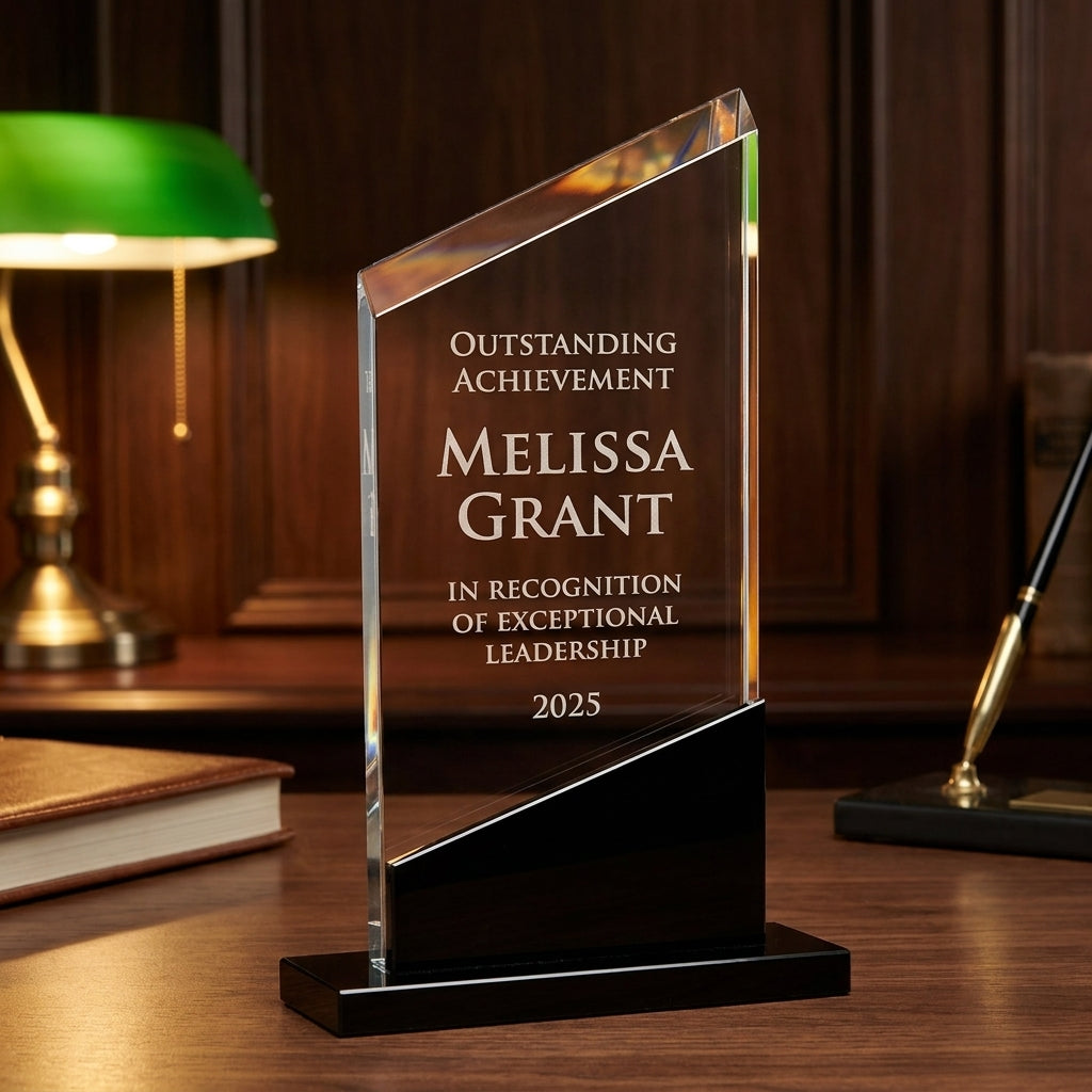 Personalized Onyx Angle Glass - custom laser engraved - view 2