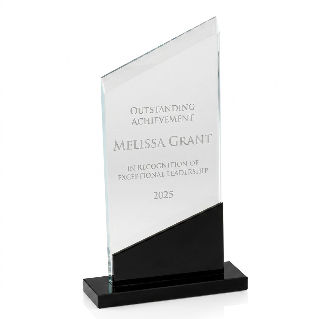 Personalized Onyx Angle Glass - custom laser engraved - view 6