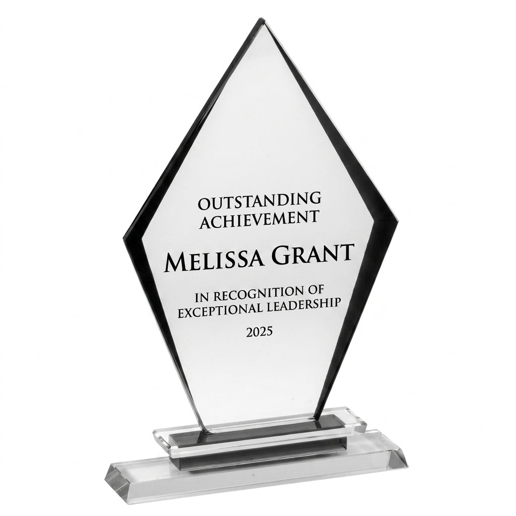 Personalized Premium Clear Black Glass Award - custom laser engraved - view 6