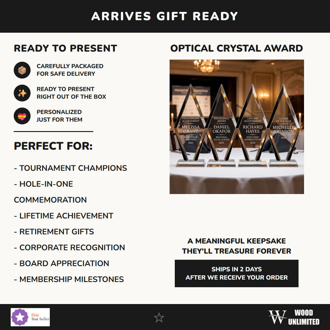 Premium Clear Black Glass Award Gift Ready - perfect for awards ceremonies, recognition, and celebrations
