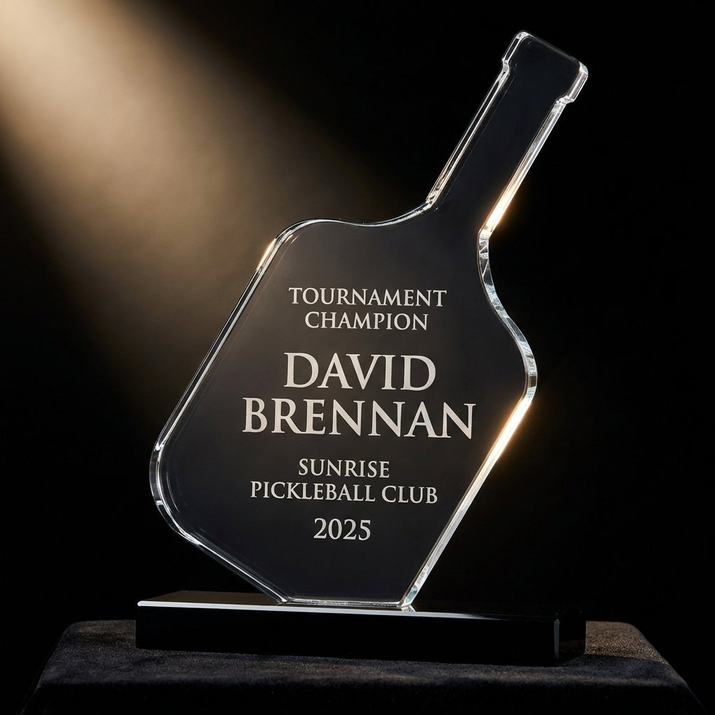 Personalized Crystal Sports Award | Engraved Optical Crystal | Tournament Champion | Retirement | Lifetime Achievement - View 3