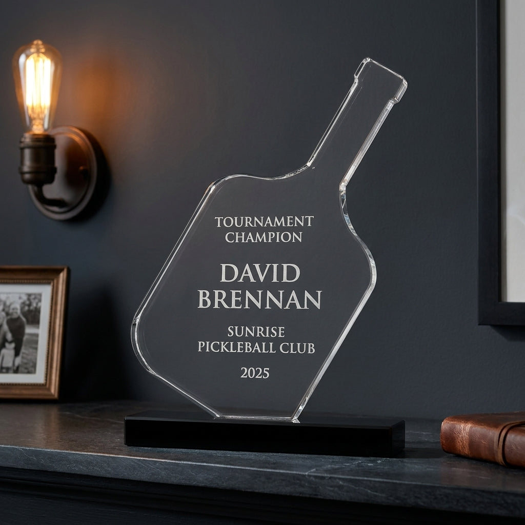 Personalized Crystal Sports Award | Engraved Optical Crystal | Tournament Champion | Retirement | Lifetime Achievement - View 5