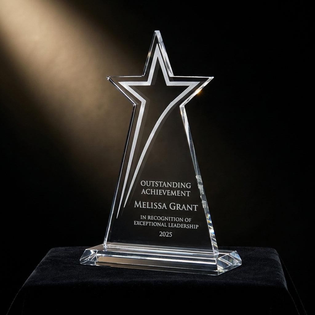 Personalized Sleek Star - custom laser engraved - view 3