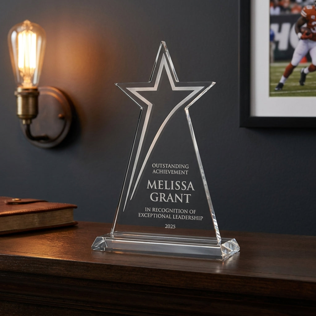 Personalized Sleek Star - custom laser engraved - view 5