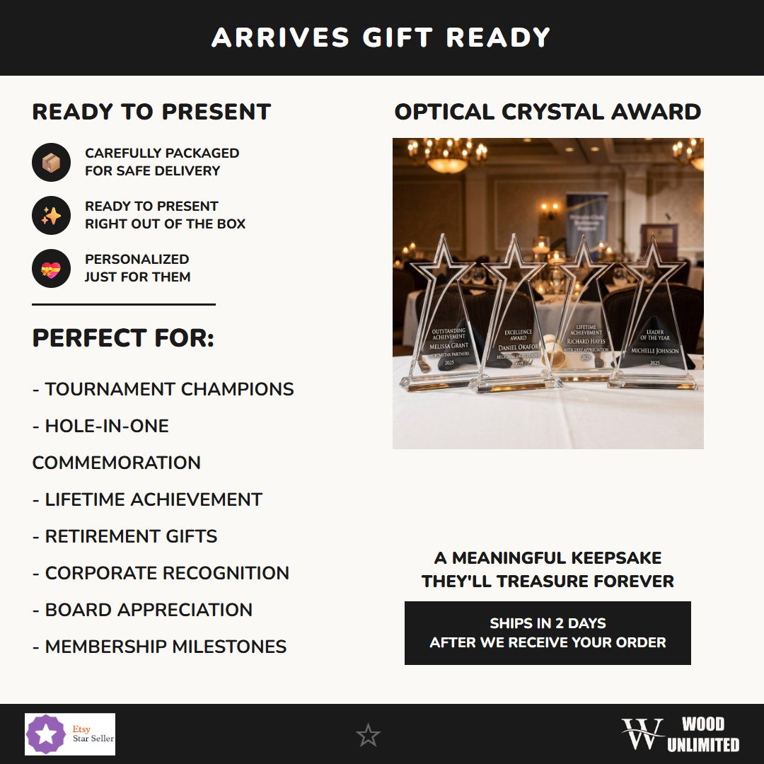 Sleek Star Gift Ready - perfect for awards ceremonies, recognition, and celebrations