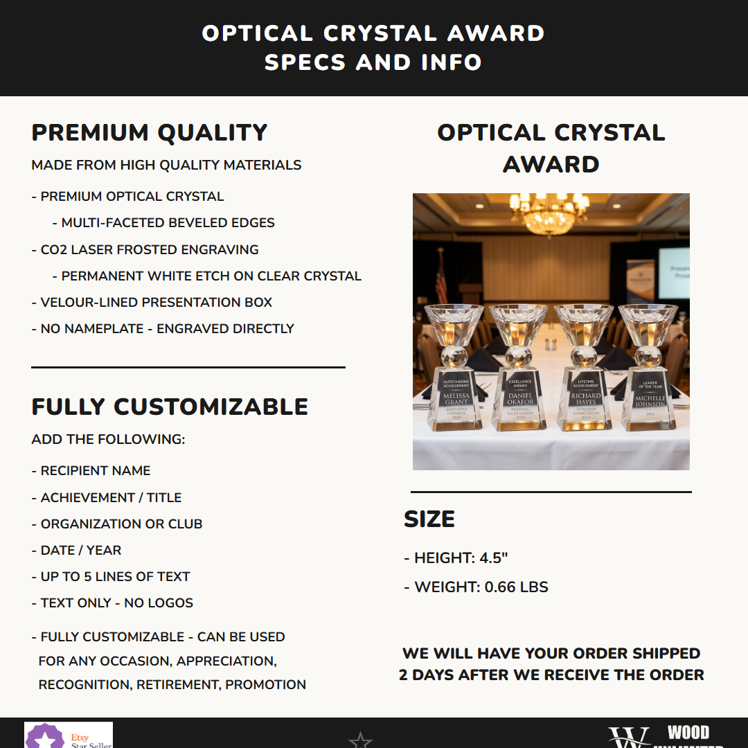 Personalized Crystal Bowl Shape Trophy  Specifications - dimensions, materials, features