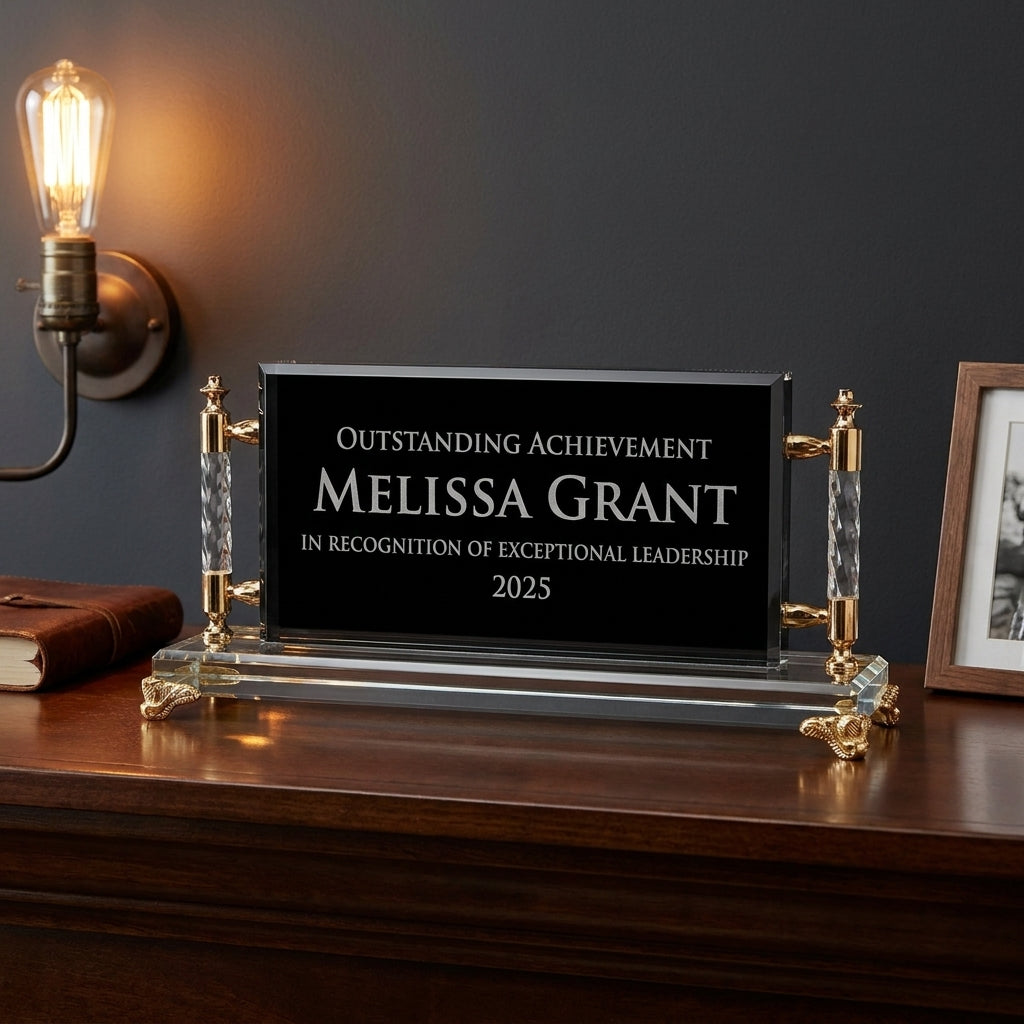 Personalized Crystal Rectangle Frame - custom laser engraved - view 5