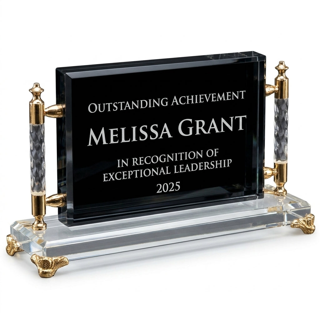 Personalized Crystal Rectangle Frame - custom laser engraved - view 6