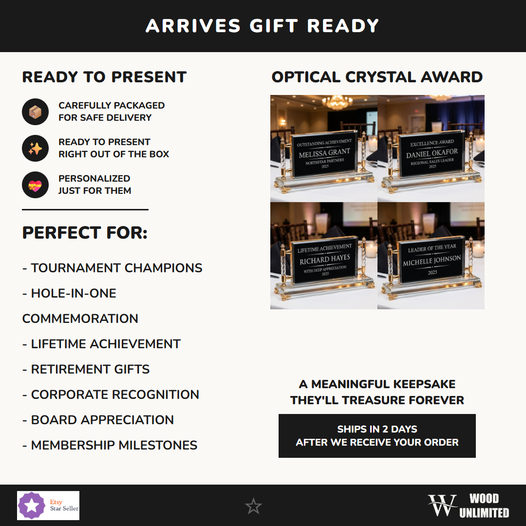 Crystal Rectangle Frame Gift Ready - perfect for awards ceremonies, recognition, and celebrations