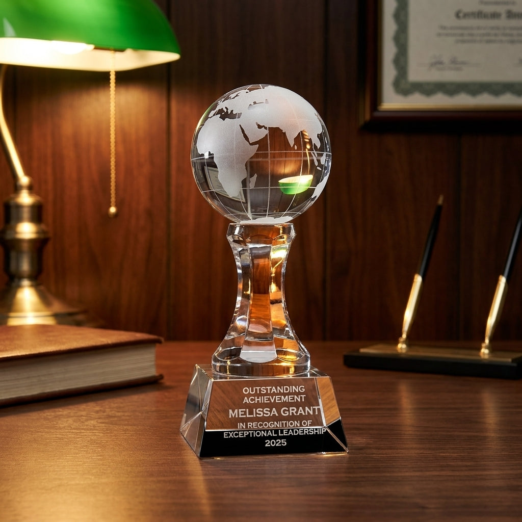 Personalized Globe  - custom laser engraved - view 2