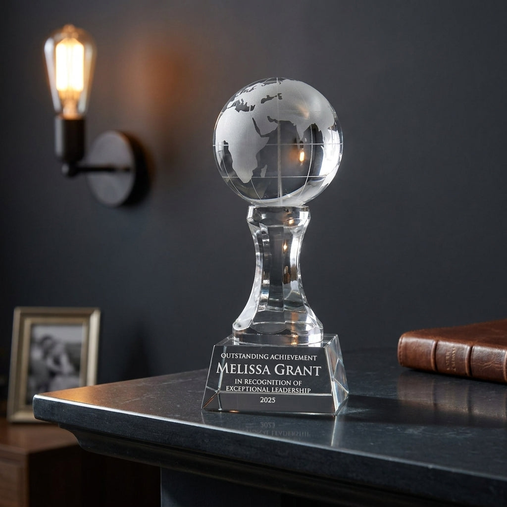 Personalized Globe  - custom laser engraved - view 5