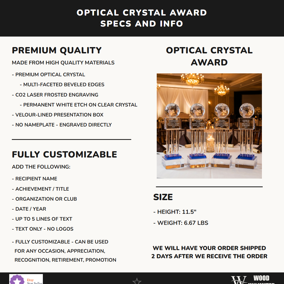 Personalized Globe On Pillars Specifications - dimensions, materials, features