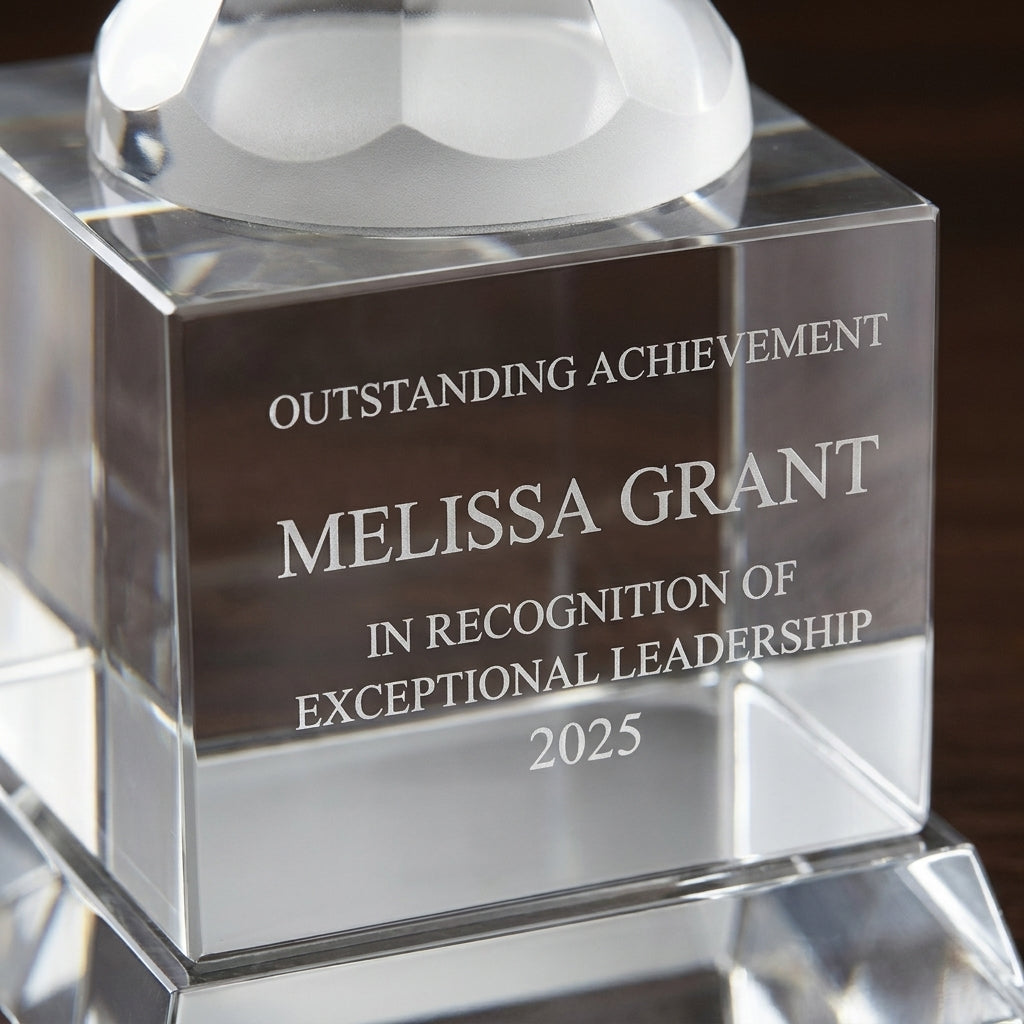 Personalized Globe On Stem - custom laser engraved - view 4