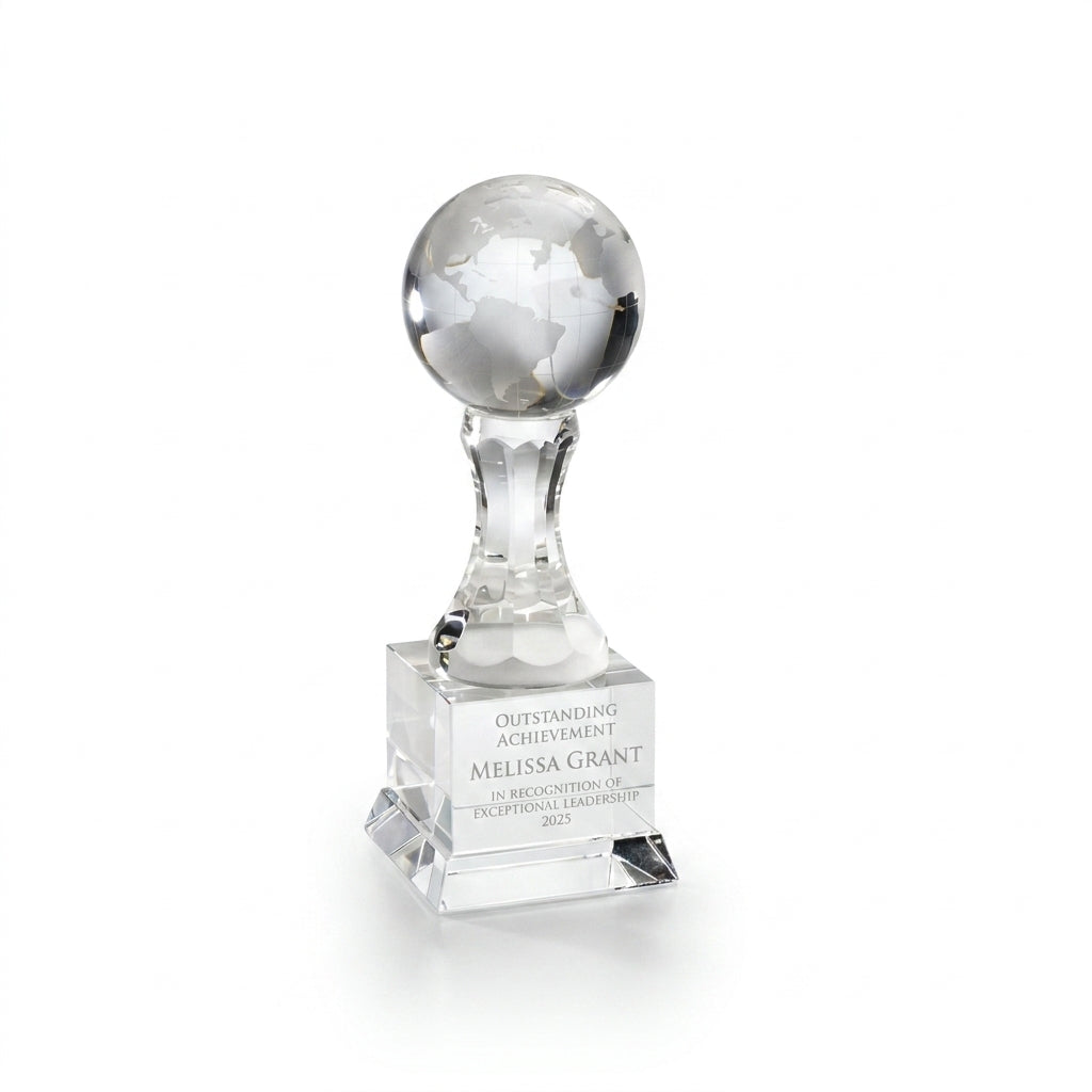 Personalized Globe On Stem - custom laser engraved - view 6