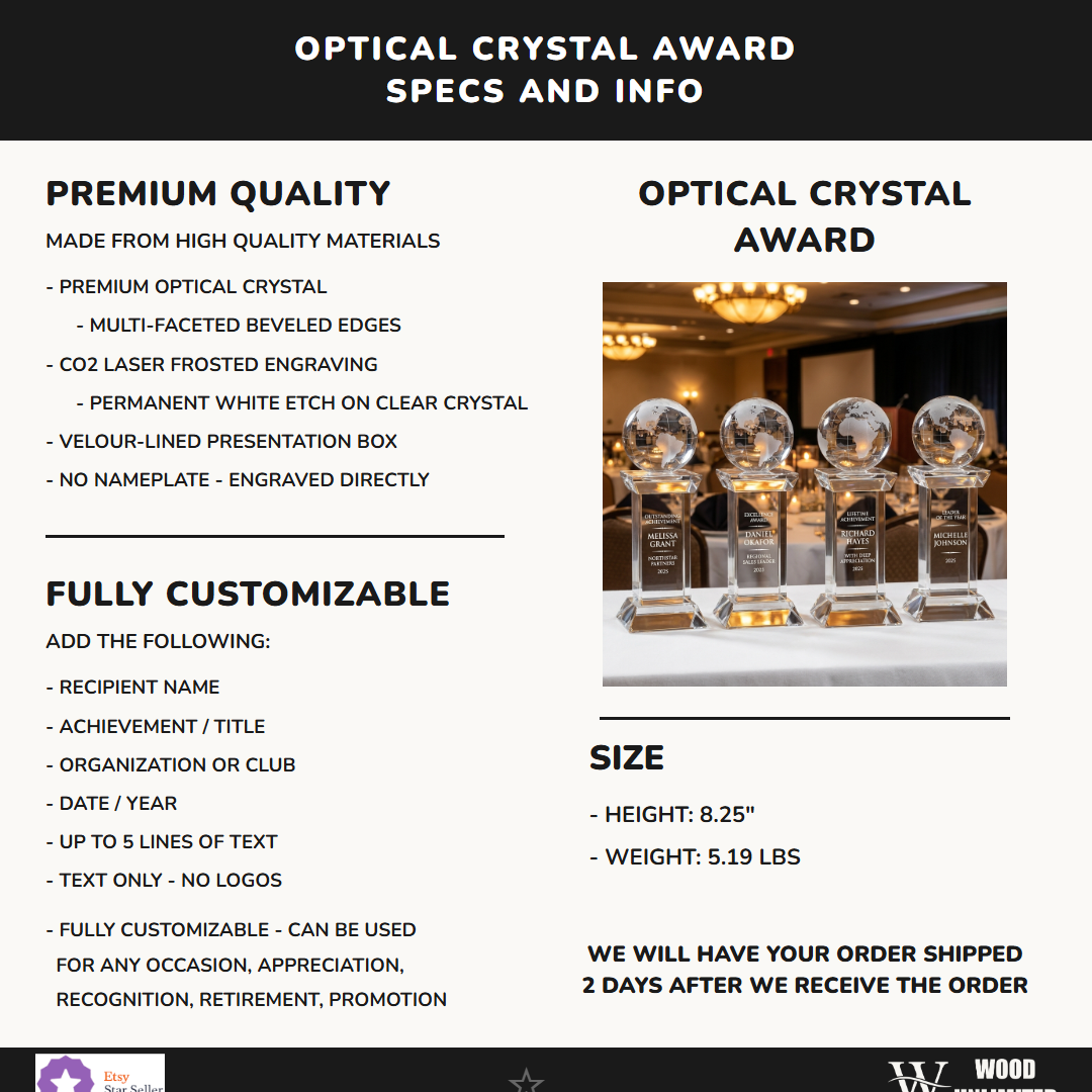 Personalized Globe Tower Specifications - dimensions, materials, features