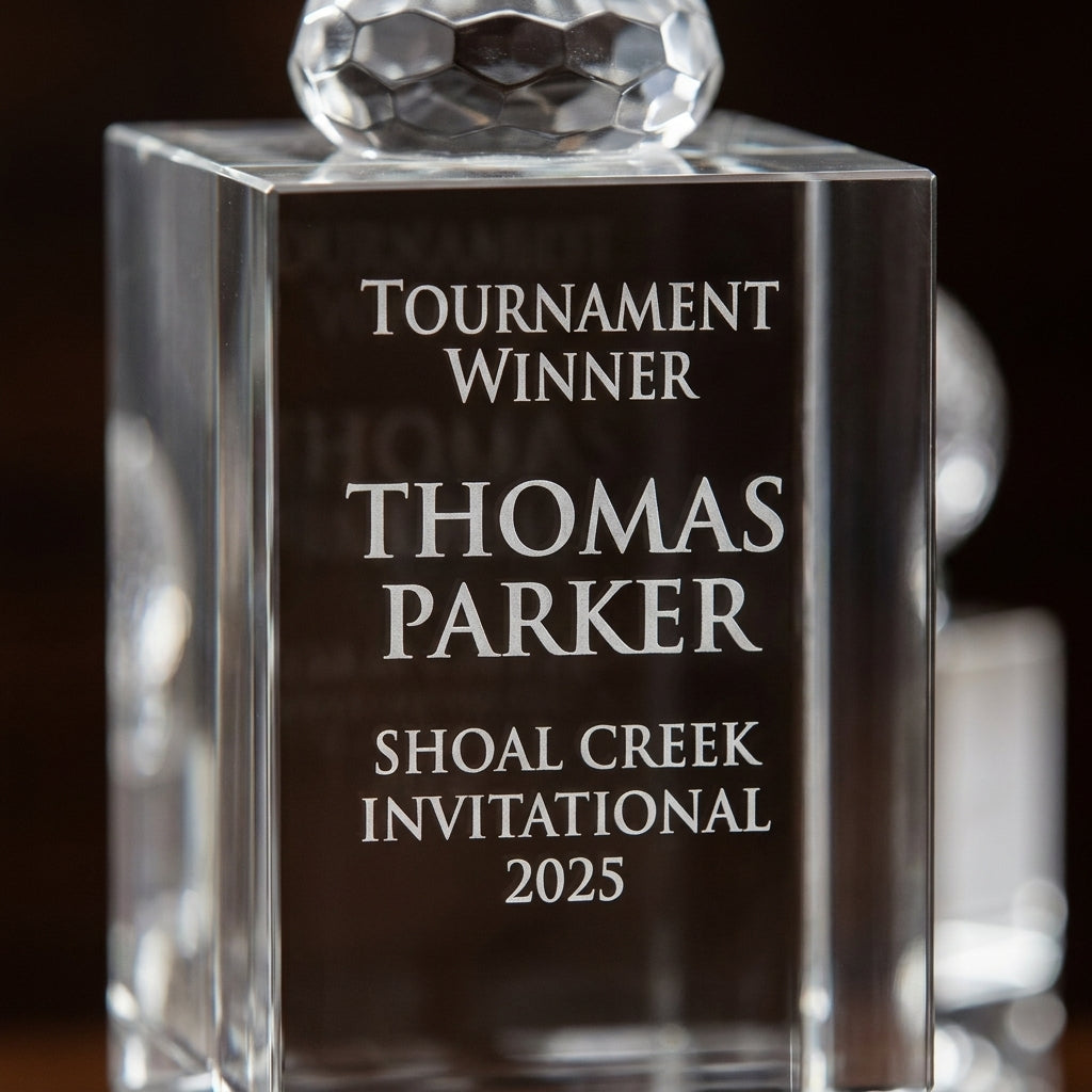 Personalized Crystal Golf Award | Engraved Tournament Champion | Optical Crystal Retirement Gift | Lifetime Achievement - View 4