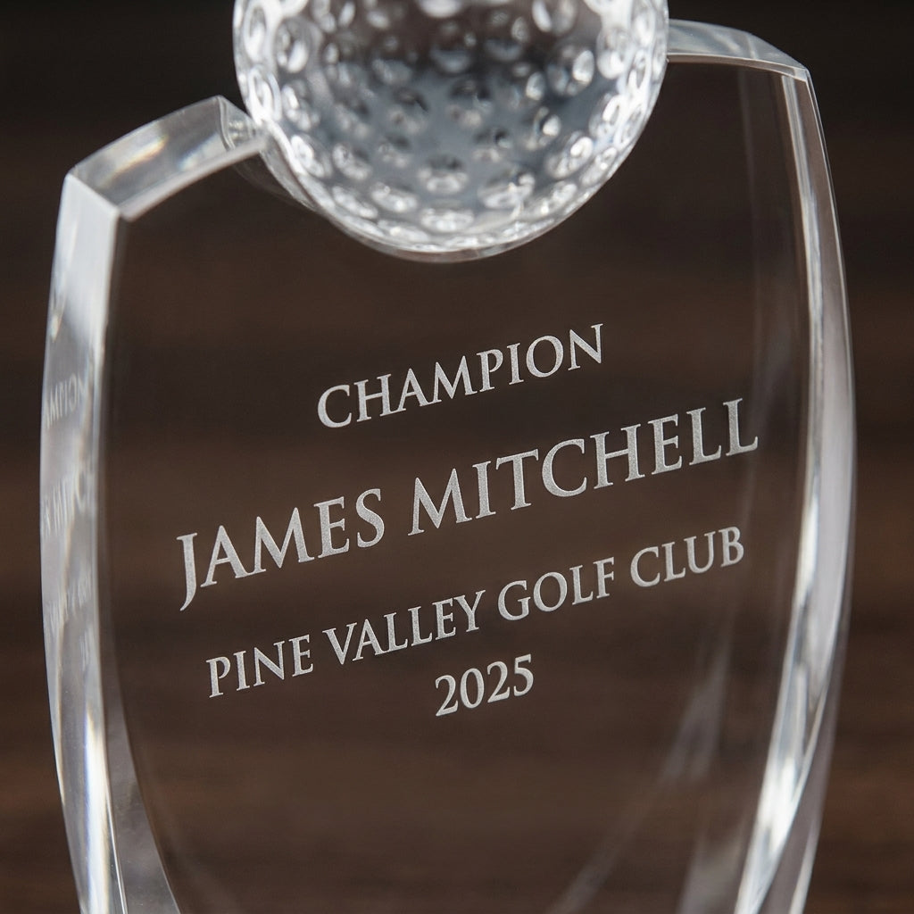 Personalized Crystal Golf Ball  - custom laser engraved - view 4