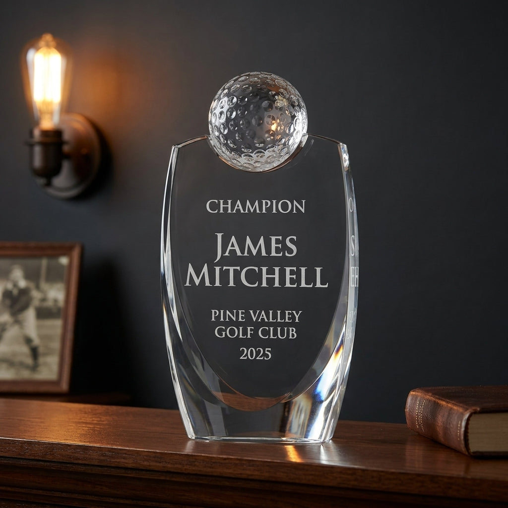 Personalized Crystal Golf Ball  - custom laser engraved - view 5