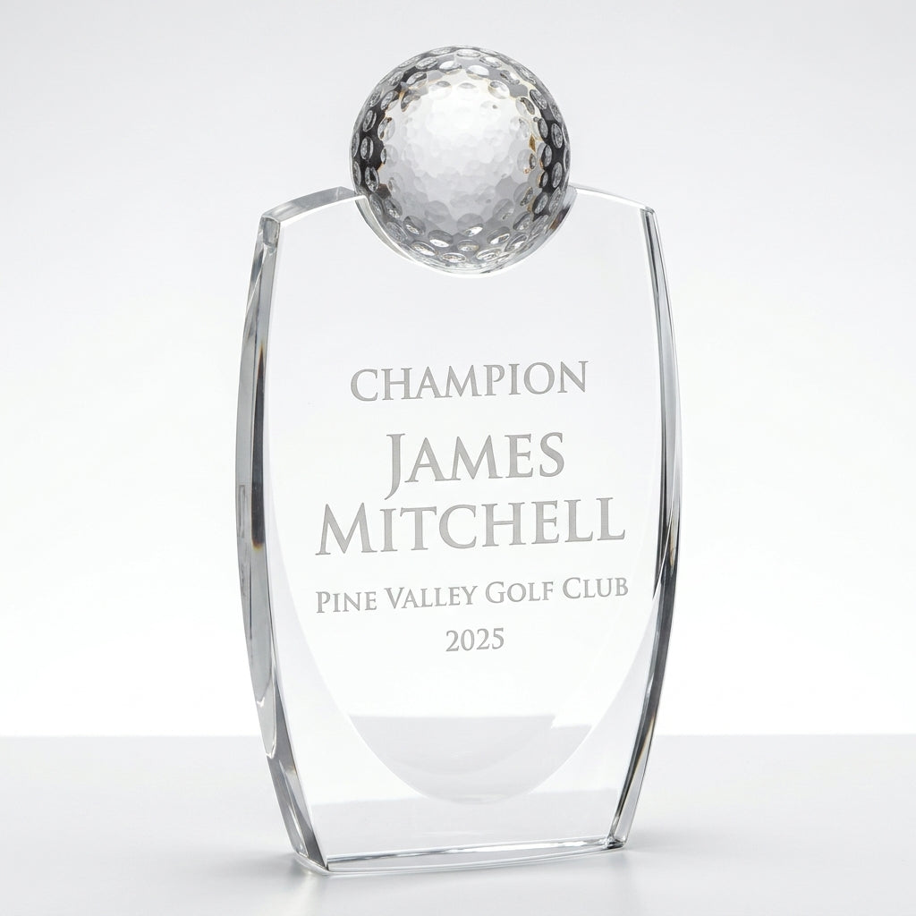 Personalized Crystal Golf Ball  - custom laser engraved - view 6