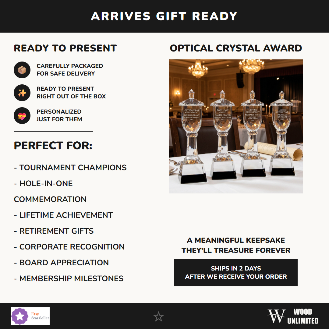 Crystal Trophy Cup On Base Gift Ready - perfect for awards ceremonies, recognition, and celebrations