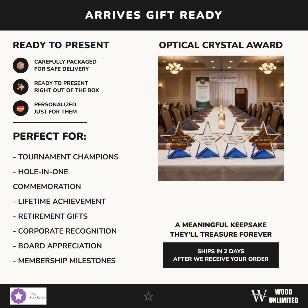 Elegant Star Crystal Award   Self Standing Blue Bottom  Individually Boxed  Lase Gift Ready - perfect for awards ceremonies, recognition, and celebrations