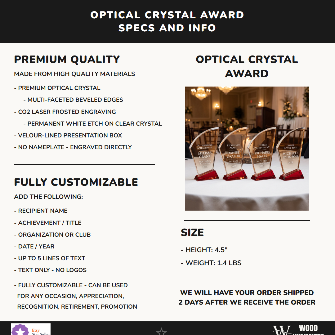 Personalized Elegant Ruby Double Arc Fan Glass Award  Individually Boxed  Laserable  ( Not Su Specifications - dimensions, materials, features