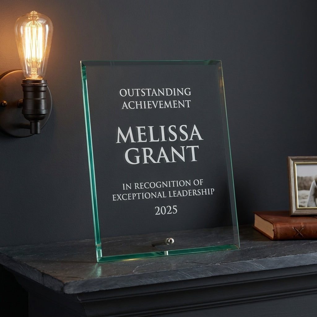 Personalized Elegant Crystal Award - custom laser engraved - view 5
