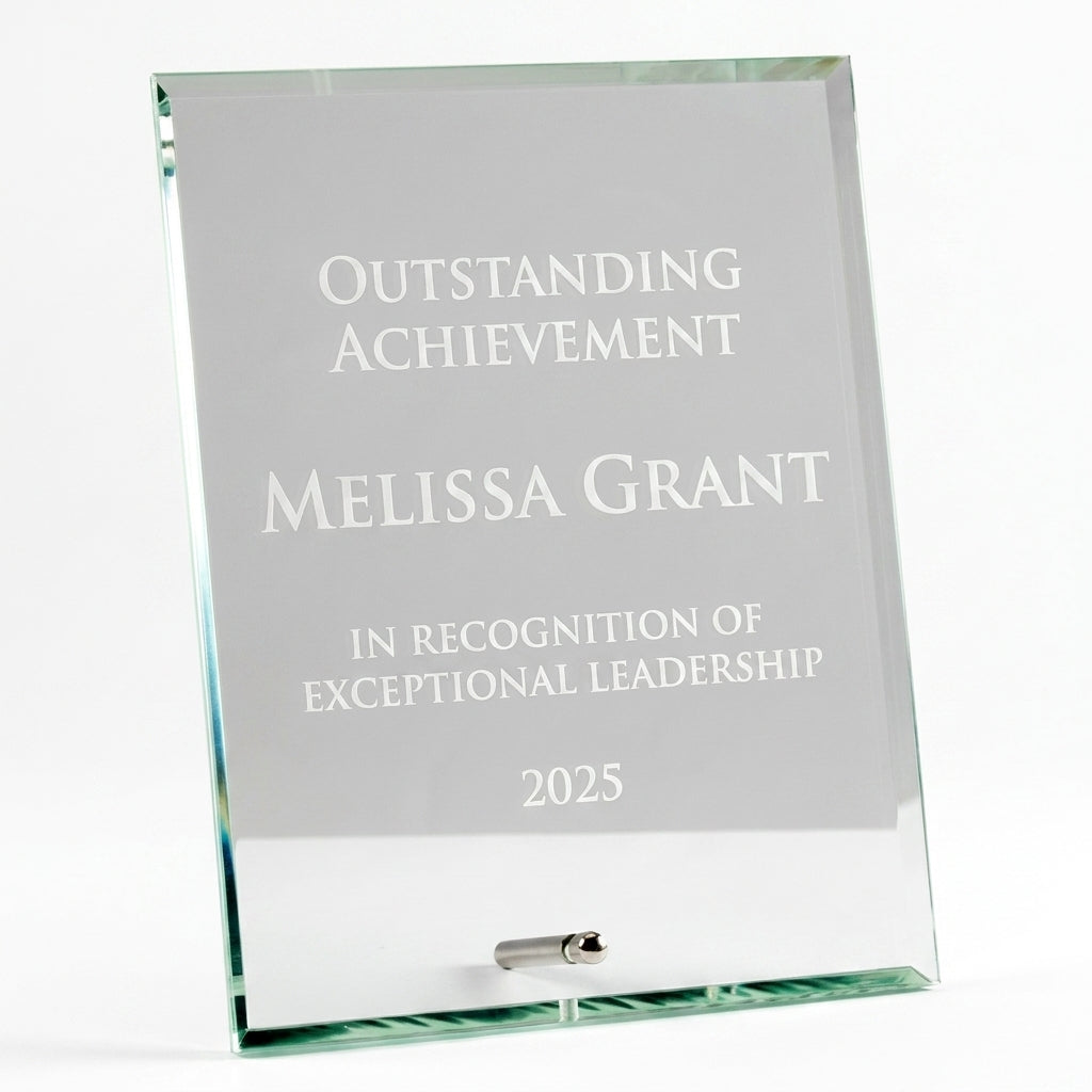 Personalized Elegant Crystal Award - custom laser engraved - view 6