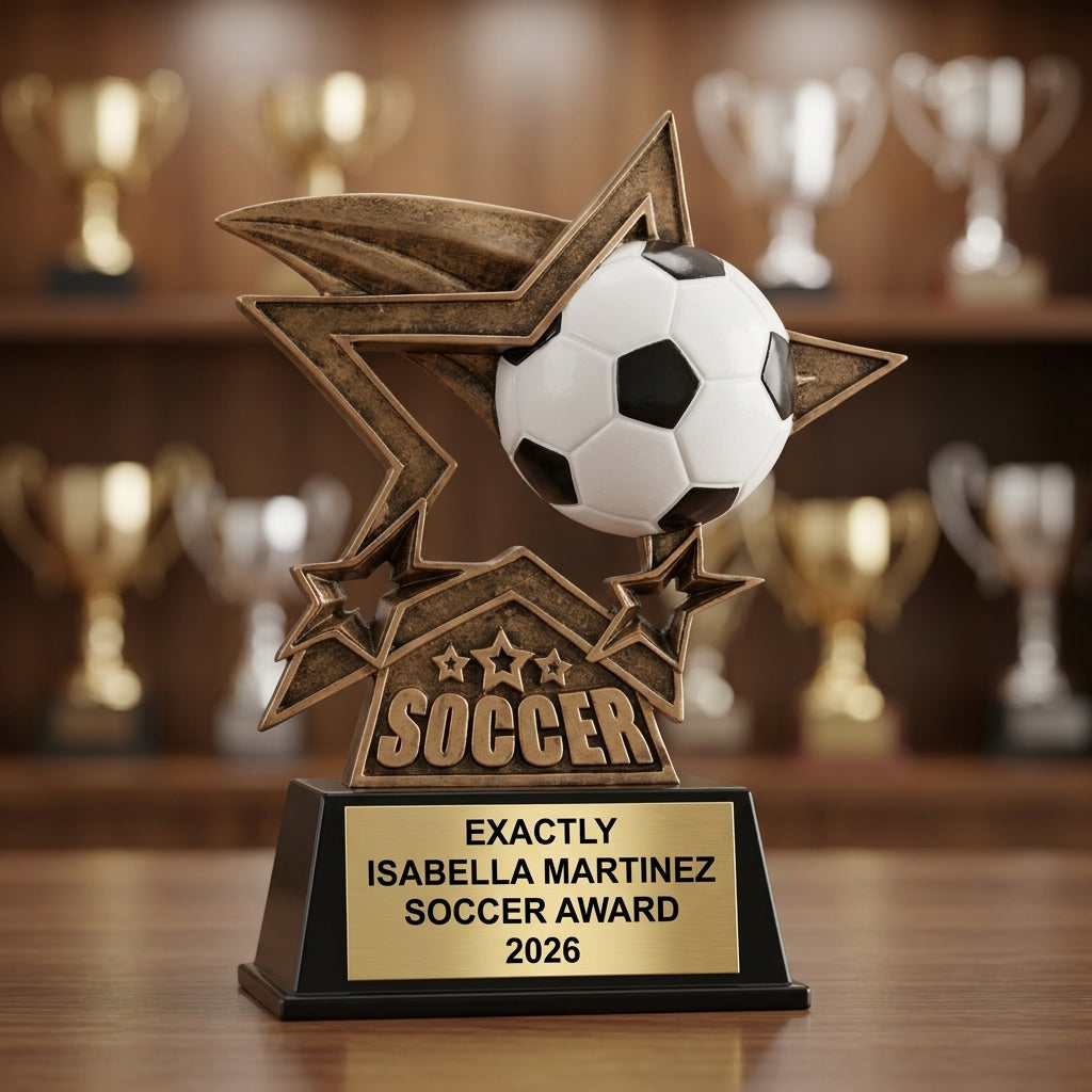 How to order a personalized soccer trophy in 3 easy steps with custom name, team, and year engraving