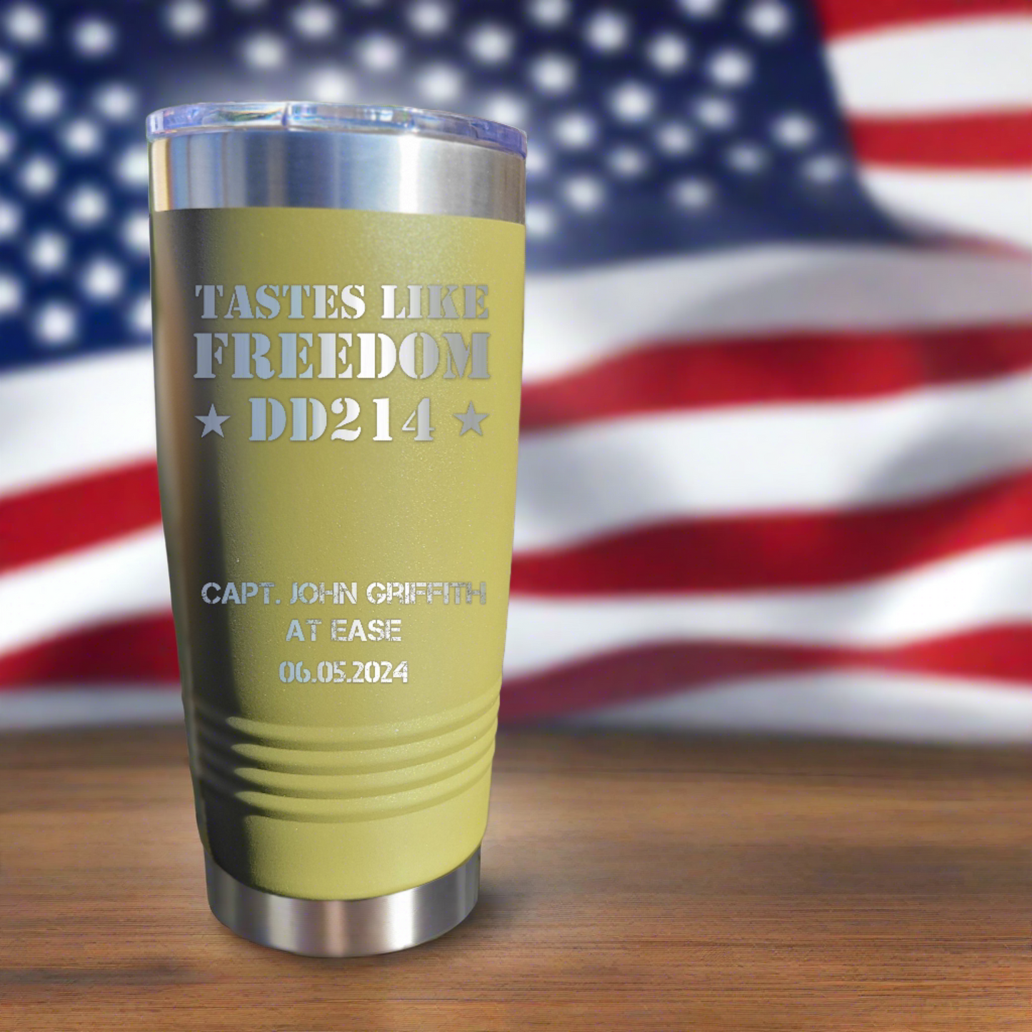 Personalized DD214 Military Retirement Gift - Personalized 20oz Insulated Drink Tumbler, Retirement Name Coffee Tumbler