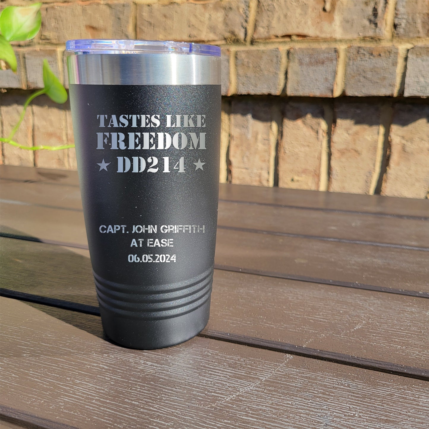Personalized DD214 Military Retirement Gift - Personalized 20oz Insulated Drink Tumbler, Retirement Name Coffee Tumbler