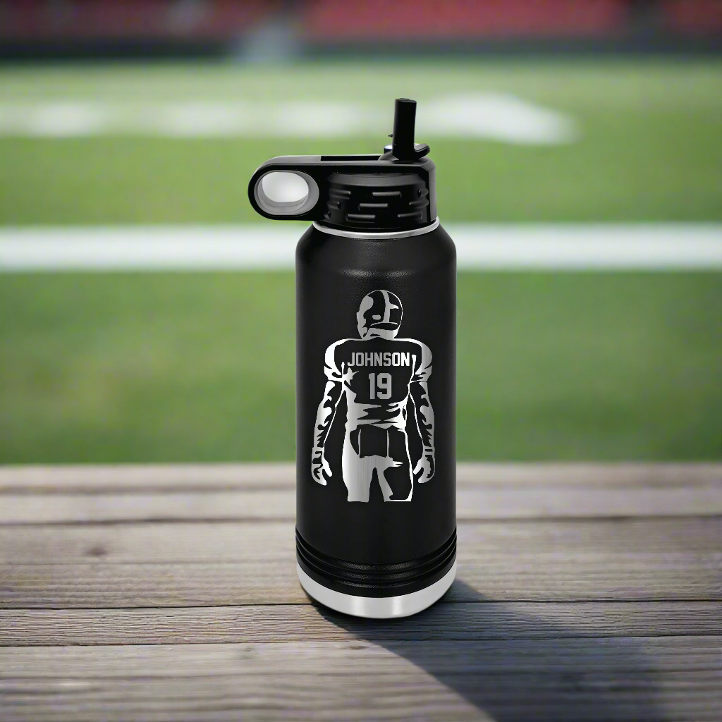 football water bottle, team football water bottle, personalized football water bottle, custom football team bottles, personalized football coach water bottle, water bottle for football player, personalized football gift, custom football water bottle, football team water bottles, football player name water bottle, football team gift ideas, football game day water bottle, all star football water bottle, personalized football tumbler, custom water bottles for football teams
