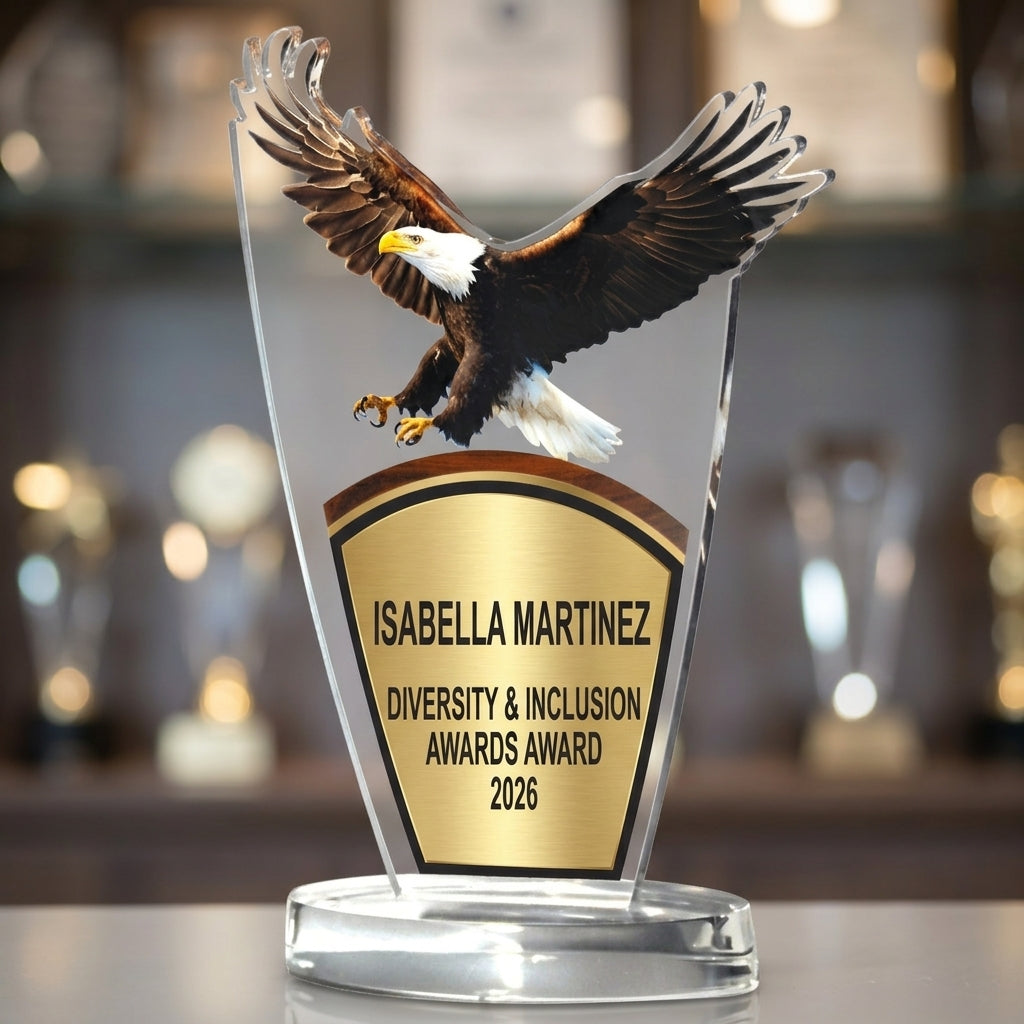 Personalized Diversity & Inclusion Awards award styled for gifting, custom laser engraved in resin — featuring Employee Resource Group Award, a popular choice for Non-profit organizations for Company anniversaries