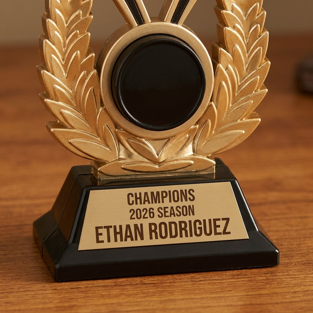 Personalized Hockey Trophy 6" - Custom Engraved DUR for Team, Coach & MVP - View 2