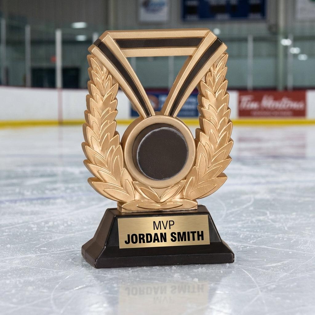 Personalized Hockey Trophy 6" - Custom Engraved DUR for Team, Coach & MVP - View 3