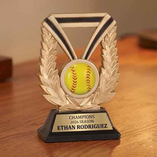 Personalized Softball Trophy 6" - Custom Engraved DUR for Team, Coach & MVP - View 2