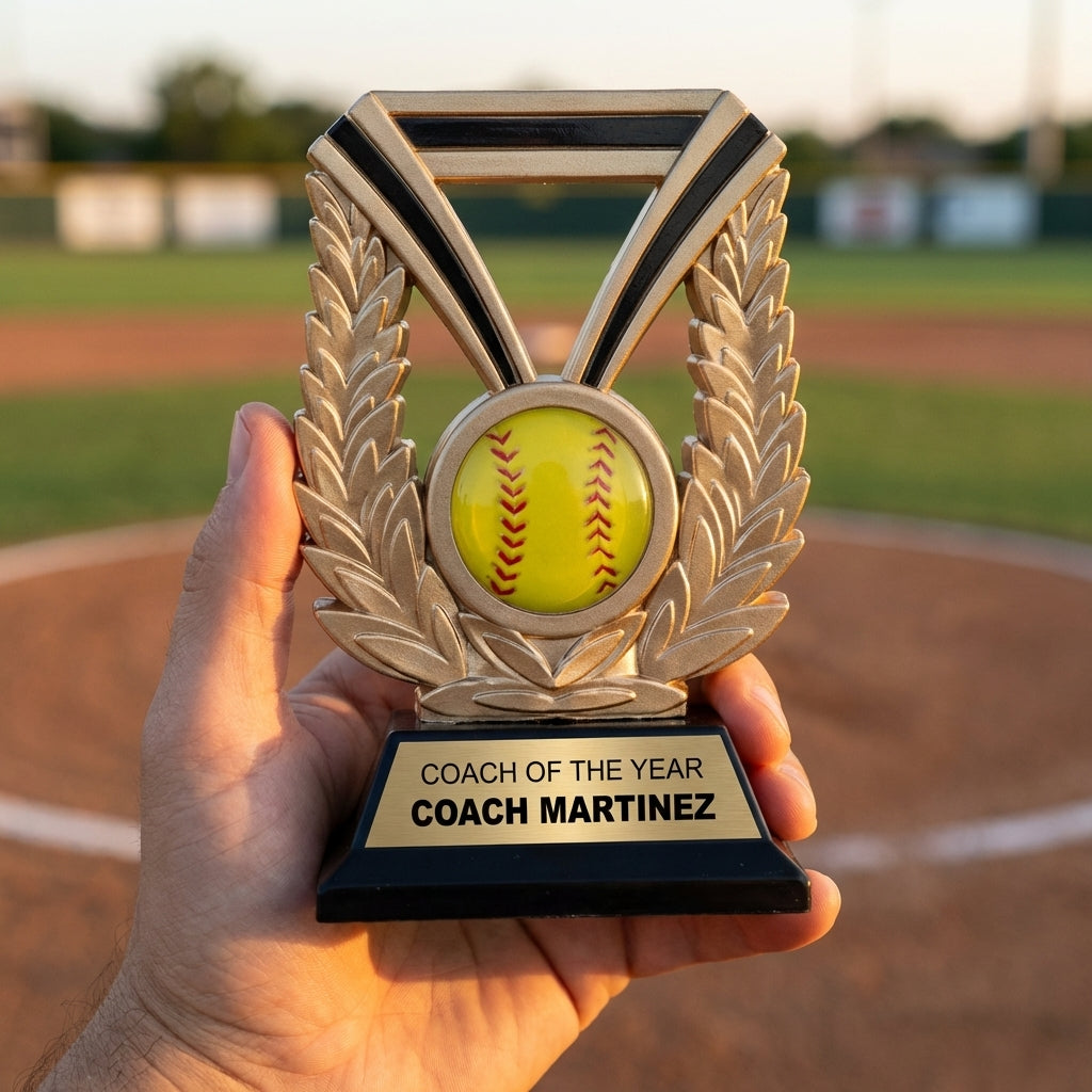 Personalized Softball Trophy 6" - Custom Engraved DUR for Team, Coach & MVP - View 5