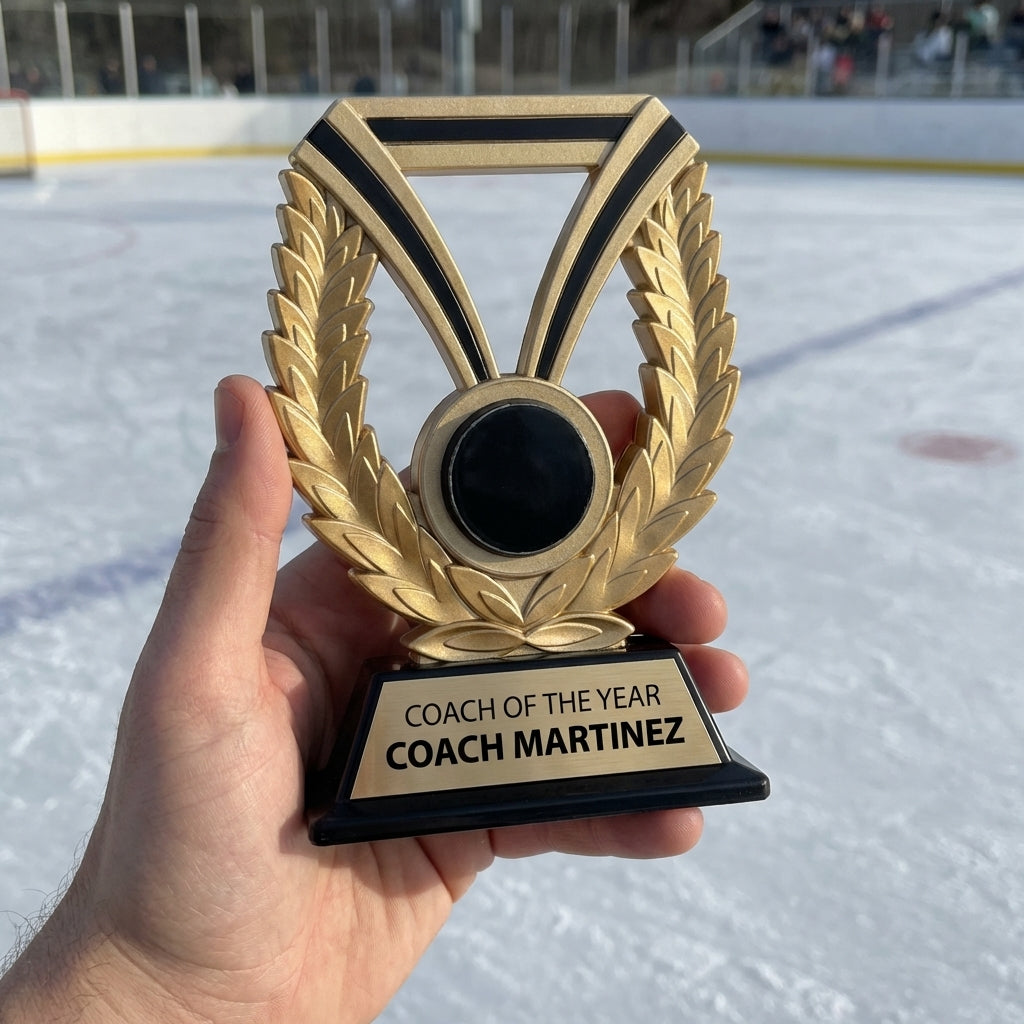 Personalized Hockey Trophy 7" - Custom Engraved DUR for Team, Coach & MVP - View 5