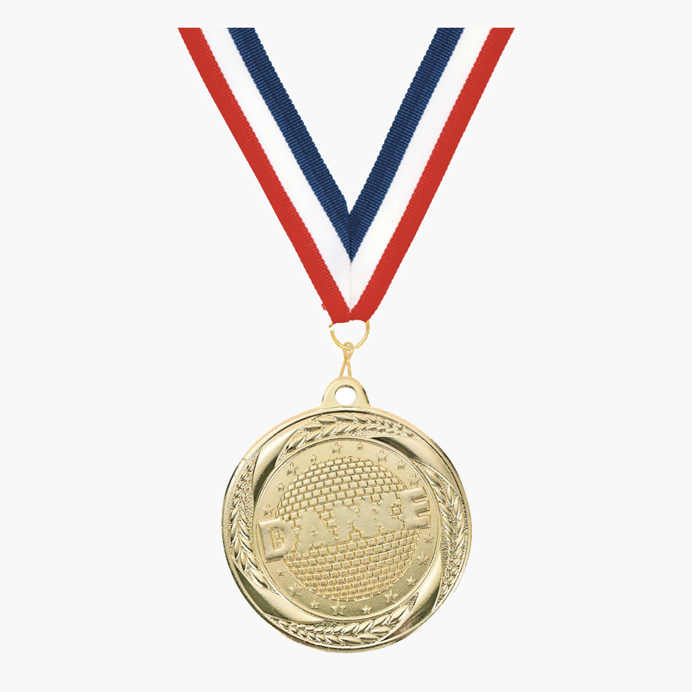 Personalized Dance Medals with Neck Ribbon - Gold Silver Bronze - Custom Engraved