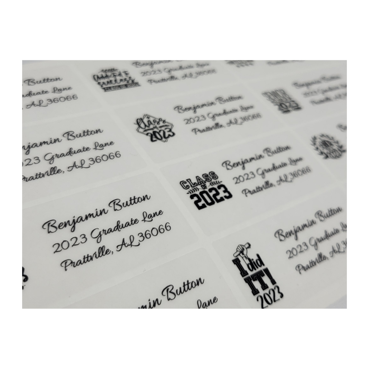 Graduation Return Address Labels - 2025 Graduation Stickers - Clear Personalized Return Address Labels!