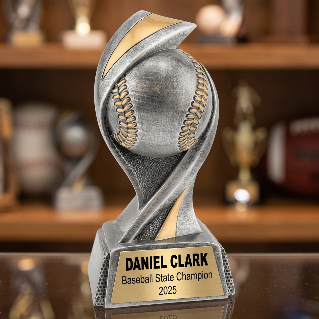 Baseball Trophy | Personalized Award | Custom Engraved Name Plate | Sports Gift | Team MVP | End of Season - View 1