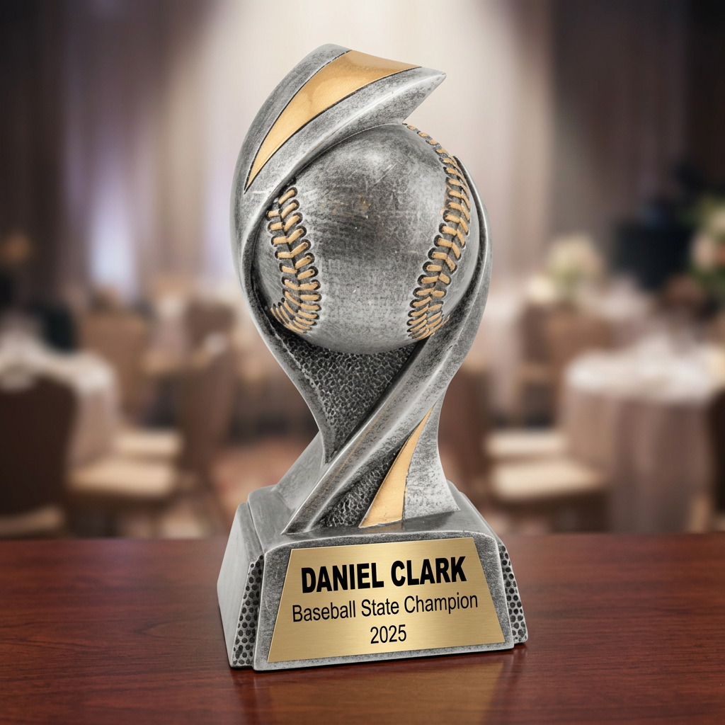 Baseball Trophy | Personalized Award | Custom Engraved Name Plate | Sports Gift | Team MVP | End of Season - View 2