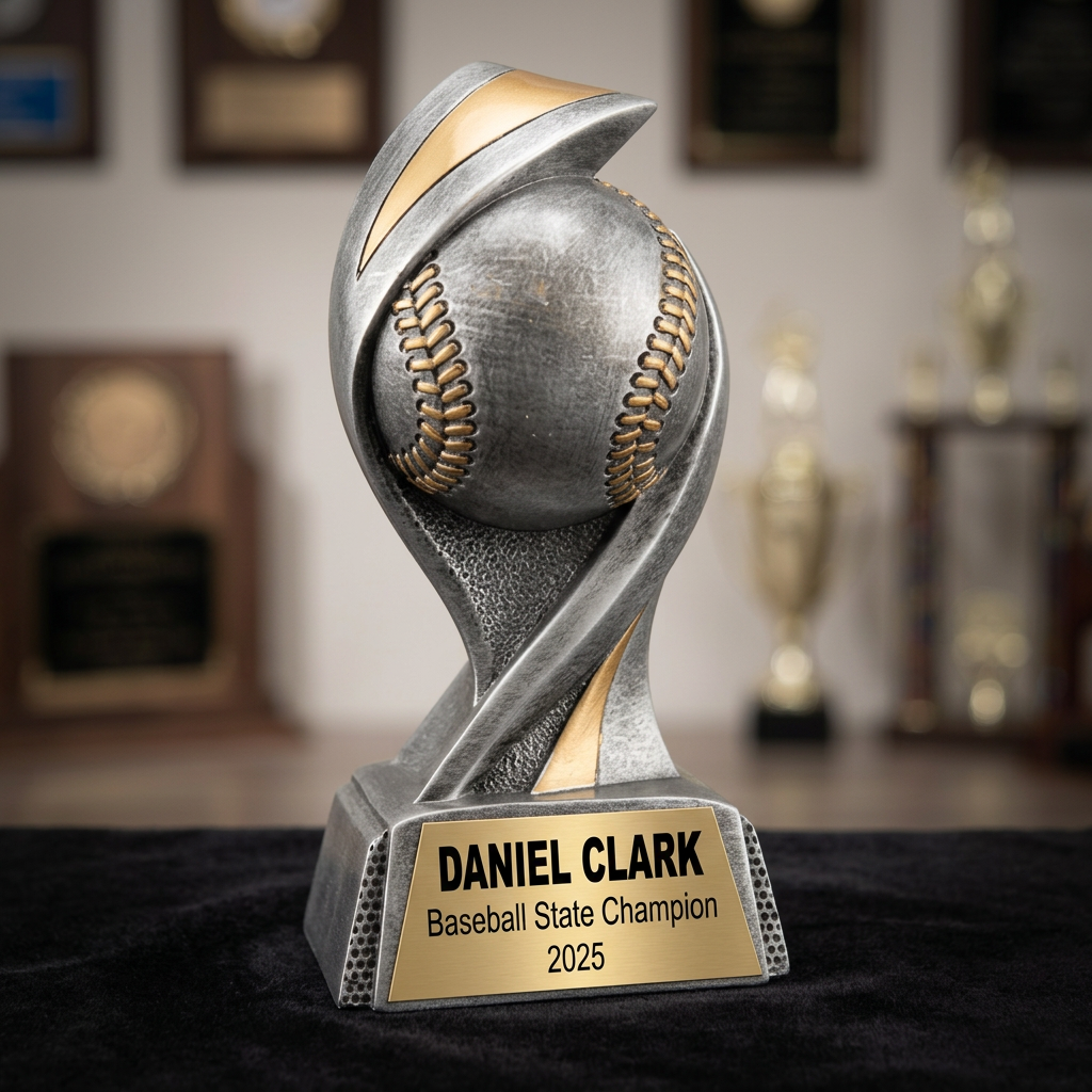 Baseball Trophy | Personalized Award | Custom Engraved Name Plate | Sports Gift | Team MVP | End of Season - View 3