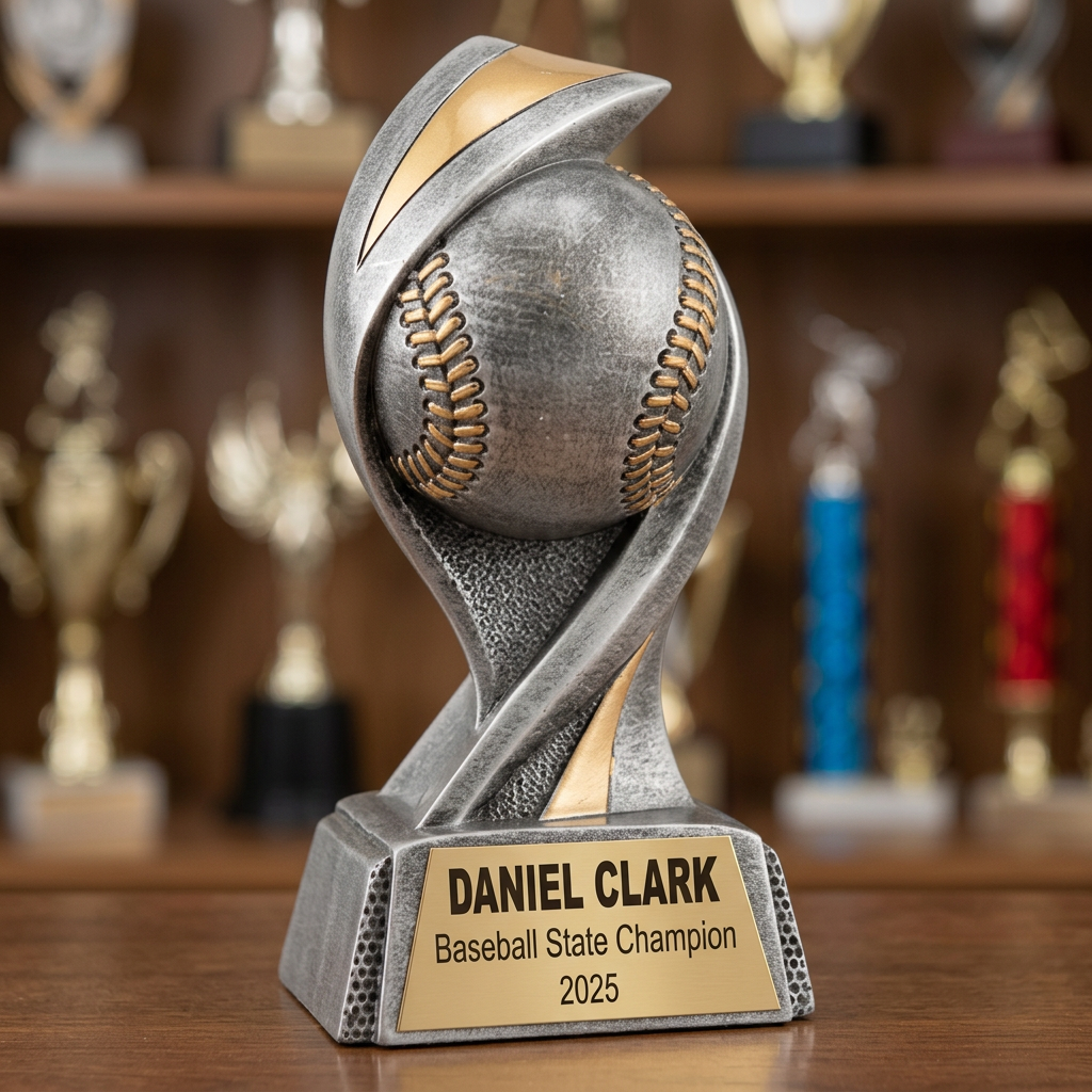 Baseball Trophy | Personalized Award | Custom Engraved Name Plate | Sports Gift | Team MVP | End of Season - View 4