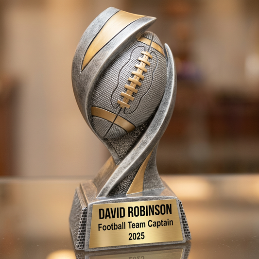 Football Trophy | Personalized Award | Custom Engraved Name Plate | Team MVP Gift | Football Recognition - View 1