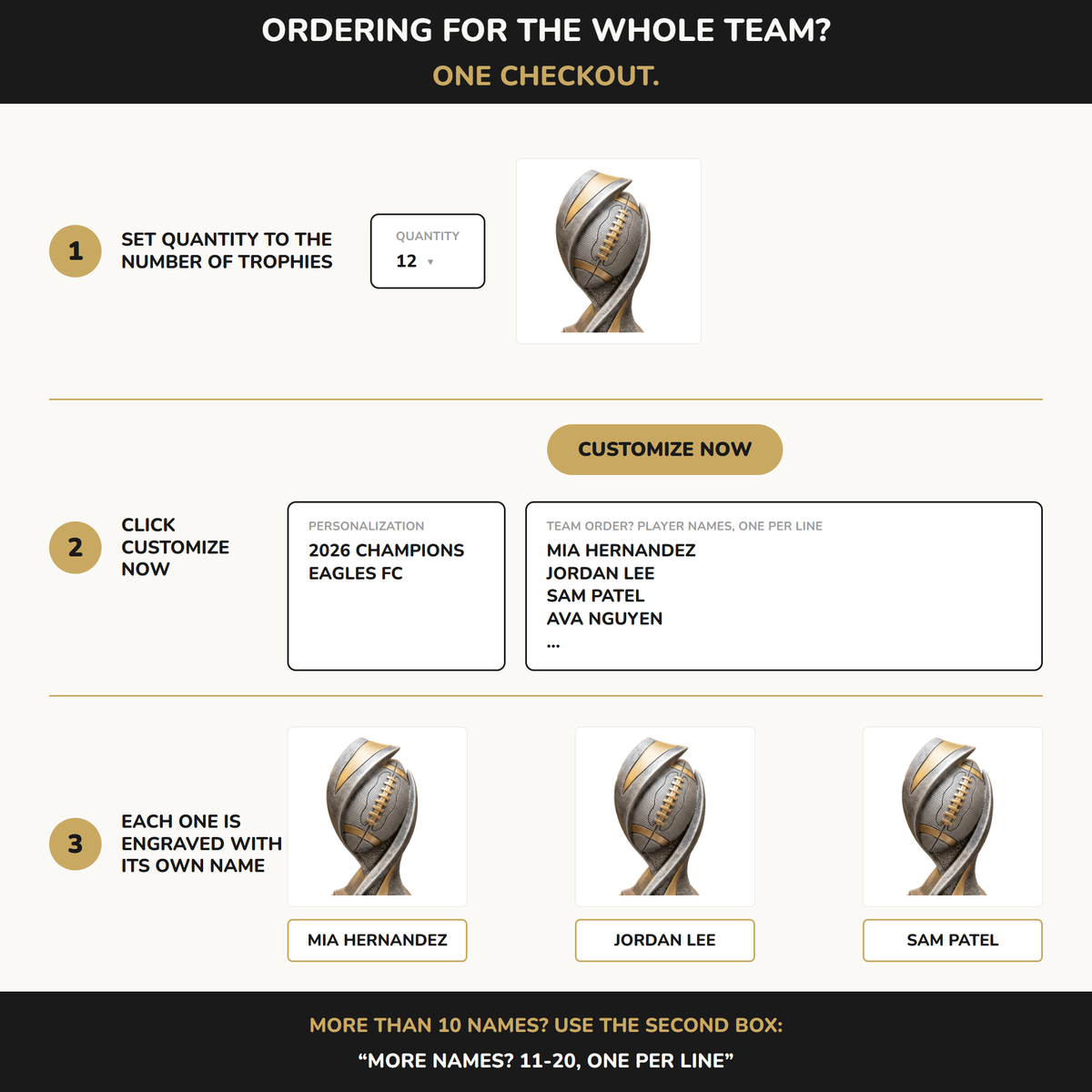 Football Trophy | Personalized Award | Custom Engraved Name Plate | Team MVP Gift | Football Recognition