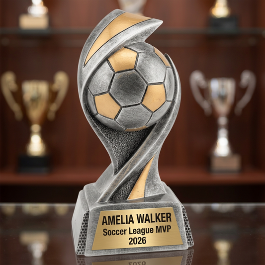 Personalized Soccer Trophy | Custom Award | Laser Engraved Name Plate | Soccer MVP Recognition | Sports Gift - View 1